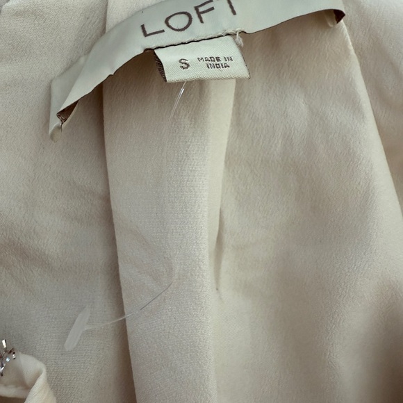 Loft Ivory Metallic Clip Dot Blouse Brand New (missing tag) S Boho Fairycore - Picture 7 of 9